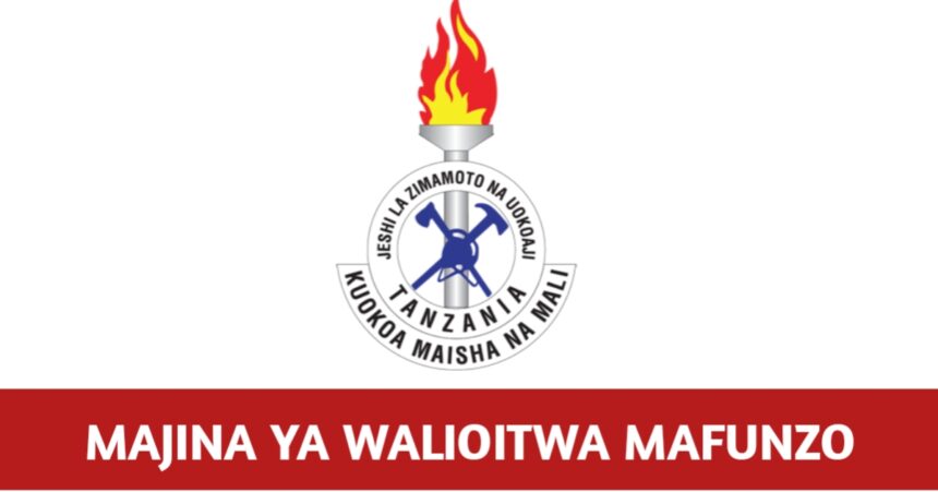 Majina ya waliotwa Mafunzo Jeshi la Zimamoto na Uokoaji